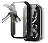 Akanry [2 Stück] Custodia rigida compatibile con mi band 10 Pro con pellicola protettiva, 9H Durezza Hart PC Case sottile in vetro temperato per Smart, nero+trasparente