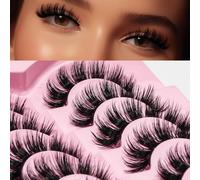AKARA Ciglia Finte Naturali 7 Paia Russian Volume Ciglia Finte Russian Strip Ciglia Finte False Eyelashes Visone Artificiale Ciglia(Russian-R07)