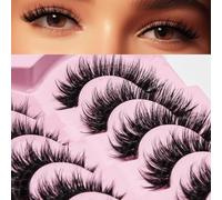 AKARA Ciglia Finte Naturali 7 Paia Russian Volume Ciglia Finte Russian Strip Ciglia Finte False Eyelashes Visone Artificiale Ciglia(Russian-R08)