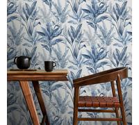 Akari Madagascar Foglia Rasch Carta da Parati Blu 282893 Tropicale Foglie Fiori