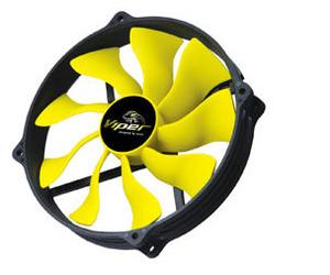 Akasa 14cm Viper R Ventola per case PC Ventola nera, gialla - Nouvo