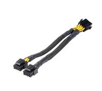 Akasa AK-CBPW35-20 - Cavo adattatore CPU da 8 pin a Dual 4 + 4 pin, convert 1 femmina EPS/ATX 12 V PSU per CPU MB,18 AWG, cavo di lunghezza 20 cm