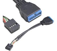 Akasa AK-CBUB19-10BK Adattatore Interno da USB 3.0 Maschio a USB2.0 Femmina, Nero