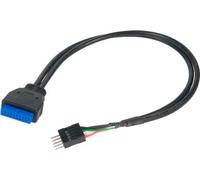 Akasa AK-CBUB36-30BK cavo USB interno (Akasa USB 3.0 to USB 2.0 Adapter Cable, USB 3.0 19-pin male to USB 2.0 internal 9-pin, 3 NEW