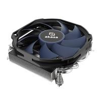 Akasa Alucia H4i, Intel LGA1700/1200/115X Compatible, 4-Copper Heatpipes with Ball Bearing CPU Cooler, 92 mm Fan, Massimo 3600 RPM Speed, Low-Noise Cooling Fan, AK-CC7501BP01