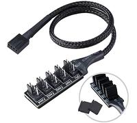 Akasa FLEXA FP5H | Hub Ventola PWM | Cavo Splitter PWM a 5 Vie | Cavo Intrecciato a Maniche Nere | 4 Pin | 35 cm | AK-CBFA08-30BK