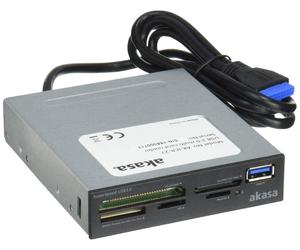 Akasa Memory Card Reader, Internal, USB 3.0, Compatible with SDHC/SDXC/UHS-Black