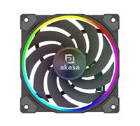 Akasa SOHO AR12 Reverse Blade, 120 mm Case Fan with Reverse Flow, Addressable RGB MHD Bearing PC Cooler, 4Pin PWM Silent Fan Under 31.6 dB(A) & Airflow up to 58.3 CFM, Black, AK-FN123