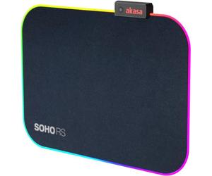 Akasa Soho R - Black - Monocromatico - gomma - USB - Anti -Slip -Based - Pad del mouse da gioco (Ak -mpd -06RB)