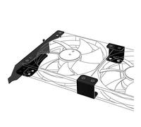 Akasa Staffa slot PCI per il montaggio di una/due ventole da 120 mm | Montaggio su rack a doppia ventola | Staffa GPU | Rack per montaggio ventola da 120 mm | Ferro nero | AK-MX304-12BK