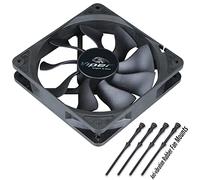 Akasa Ventola Viper nera da 120 mm, ventola PWM, cuscinetto HDB a lunga durata, supporti in gomma antivibrazione inclusi, ventola S-FLOW ad alto flusso d'aria per dissipatore di calore, raffreddamento