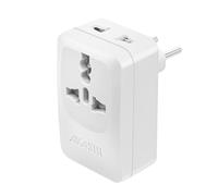 Akashi, Adattatore Viaggio Europa Brasile USB USB C 15W, Bianco