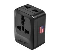 Akashi Adattatore Viaggio Tipo A USA Giappone 3 uscite, Nero