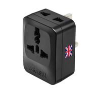 Akashi, Adattatore Viaggio Tipo G Regno Unito HK 3 uscite, Nero