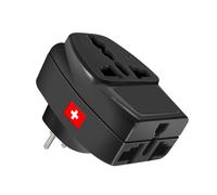 Akashi, Adattatore Viaggio Tipo J Svizzera 3 uscite, Nero