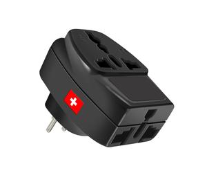 Akashi, Adattatore Viaggio Tipo J Svizzera 3 uscite, Nero