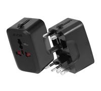 Akashi, Adattatore Viaggio US/UK/EU/AUS 1 Presa Femmina, Nero