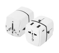 Akashi, Adattatore Viaggio USA Europa UK 2 USB 2 USB C, Bianco