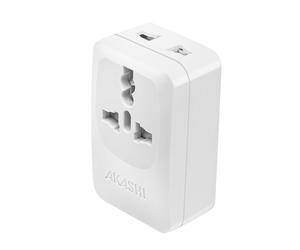 Akashi, Adattatore Viaggio USA Giappone USB USB C 15W, Bianco