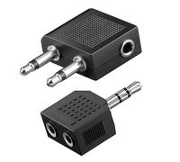 Akashi, Kit Audio Aereo Jack 3.5 mm e Sdoppiatore 3.5 mm, Nero