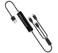 Akashi Powerbank 2600mAh Cavo LED 3 in 1 Micro-USB / Lightning / USB-C, Nero