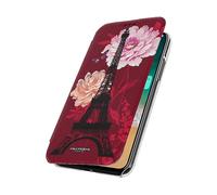 Akashi Custodia a libro Motivo Fiori di Loto per iPhone X/XS