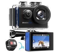 AKASO Brave 6 plus Action Cam 4K 20MP Action Camera WiFi 40M Fotocamera Subacquea Impermeabile EIS Touch Screen con 4x Zoom Controllo Vocale Telecomando Fotocamera Casco con 2 Batterie da 1350mAh
