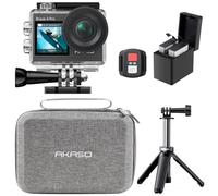 AKASO Brave 4 Pro Action Cam 4K 40M con 60cm Treppiede e Custodia Protettiva, Videocamera 20MP WiFi 170° Grandangolare Doppio Schermo EIS Stabilizzazione, Touch Screen, 5x Zoom