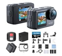 AKASO Brave 7 LE Action Cam 4K 30FPS Fotocamera Subacquea con microSD 256GB | Impermeabile 40 m con Custodia, IPX7, EIS 2.0, Doppio Schermo, Touch Screen, Telecomando, Microfono Esterno e Zoom
