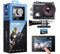 AKASO EK7000 Pro Action Cam 4K 20MP WiFi con scheda di memoria microSDXC da 128 GB, Fotocamera Subacquea 40M, Impermeabile Videocamera EIS Stabilizzazione con Touch Screen