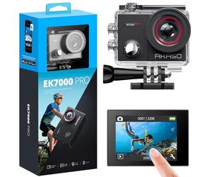 AKASO EK7000 Pro Action Cam 4K 20MP WiFi, Fotocamera Subacquea 40M, Impermeabile Videocamera EIS Stabilizzazione con Touch Screen, Angolo Variabile, 2.4G Telecomando e Kit di Accessori