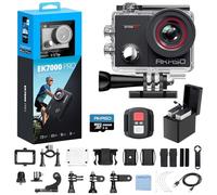 AKASO EK7000 Pro - Fotocamera sportiva 4K con scheda MicroSDXC 256 GB, 20 MP WiFi Action Camera Sportiva con Touch Screen Stabilizzatore EIS Telecomando, 170° Angolo Regolabile, Impermeabile 40 M, Kit