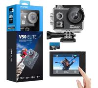 AKASO V50 Elite Action Cam 4K 60FPS, Fotocamera Subacquea con microSD 64GB | WiFi 20MP, EIS, Touch Screen 2", Zoom 8×, Comando Vocale, Telecomando, Microfono Esterno e Custodia Impermeabile 40 m