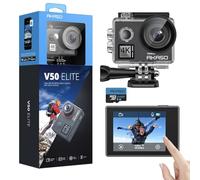 AKASO V50 Elite Action Cam,4K60FPS 20MP fotocamera subacquea con scheda di memoria U3 da 64 GB WiFi con touch screen EIS 40 m fotocamera sportiva 8 X zoom controllo vocale telecomando kit accessori