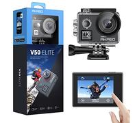 AKASO V50 Elite Action Cam Native 4K/60FPS 20MP WiFi, Fotocamera Subacquea 40M Impermeabile con Touch Screen, Comandi Vocali, 8xZoom, Angolo Variabile, Stabilizzatore EIS, Kit di Accessori