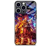Akatxezy Custodia in vetro anime Tanjiro, Inosuke e Zen'itsu, design manga lucido, protezione premium per iPhone 13 Pro Max