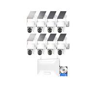 AKAVIG Kit telecamera di sicurezza WiFi 4MP esterni 8 canali HDD 2T NVR solare visione notturna