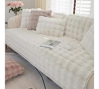 Akayoo Cosy Plush Solid Colour Non-Slip Couch Cover,Funny Fuzzy Couch Cover,Non Slip Sofa Covers 1 2 3 4 Seater,Super Soft Faux Fur Wear-Resistant Non-Slip Sofa Cover