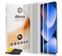 Akcoo Pellicola proteggi schermo per Xiaomi Redmi Note 15, confezione da 3 pezzi, in vetro temperato LOCA UV, resistente ai graffi 9H, colla completa da bordo a bordo, sensibile al tatto