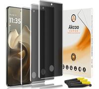 Akcoo Pellicola proteggi schermo privacy per Motorola Edge 60/60 Fusion/60 Pro, in vetro temperato, set da 3 pezzi, anti-spia, copertura da bordo a bordo, compatibile con impronte digitali