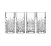 AKDJGFP Bicchieri Acqua Vetro 4PCS Highball Glasses, Etched Drinking Glasses Clear Glass Water Glasses For Juices Or Cocktails