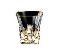 AKDJGFP Bicchieri Acqua Vetro Whiskey Glass Tumblers Set Gold Line Wine Whisky Glasses Golden Painted Crystal Barware Multi-function Beer Cocktail(Color 4)