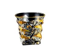 AKDJGFP Bicchieri Acqua Vetro Whiskey Glass Tumblers Set Gold Line Wine Whisky Glasses Golden Painted Crystal Barware Multi-function Beer Cocktail(Color 2)