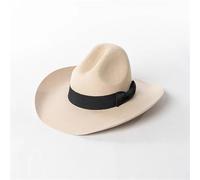 AKDJGFP Cappello Cowboy Cappello da cowboy in lana alla moda autunno inverno con fiocco in nastro, tesa larga, floppy, fedora, caldo feltro for esterni(Beige)