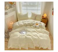 AKDJGFP Copripiumino Matrimoniale Set di biancheria da letto Brushed Princess 4 pezzi con volant in pizzo, gonna da letto, copripiumino/federe(5,1.5m Bed Skirt 4pcs)