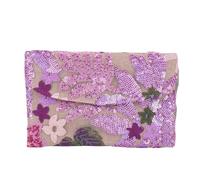 AKDJGFP Pochette Floreale Borsa a busta di paglia con ricamo e motivo floreale, borse da sera fatte a mano con paillettes e brillantini, borsa da donna for feste di matrimonio(PURPLE)