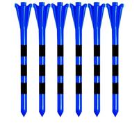 AKDJGFP Tees da Golf Tee da Golf in plastica infrangibile a 5 Punte con Testa a Strisce con marcatori a Strisce 50 Pezzi, Supporto for Palla a Basso attrito Meno Resistenza(70mm Blue)