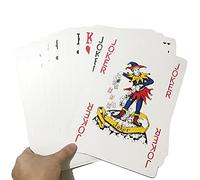 Akemaio Jumbo carte da gioco giganti, 54 pezzi extra large rivestito in plastica stile professionale, ideale per serate di poker, feste e giochi per famiglie