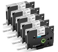 Aken 5Pz Nastro per Etichette Compatibile con Brother P-touch TZe-231 TZe231 TZ-231, Nastro Brother 12mm Compatibile con etichettatrice brother PT-H110, H100R, H107B, H100LB, 1000, 1010, P300BT
