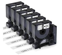 Aken 6x A45013 Nastro Compatibile con Dymo D1 Etichette 12 mm x 7 m 45013 S0720530 Compatibile con Dymo LabelManager 160 LM280 210D 420P, 45013S Nero su Bianco
